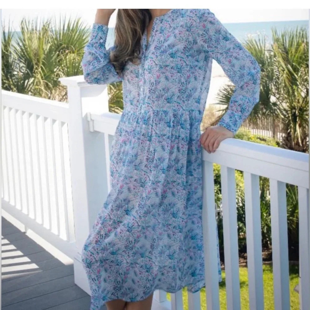 Simply Southern Women's Long Sleeve Confetti Dress size medium NWT
